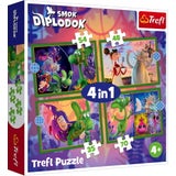 Trefl 4-in-1 Puzzle Set - Dilpodocus Dragon 