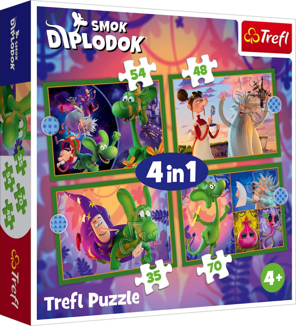 Trefl 4in1 Puzzle-Set - Dilpodocus Drache - 1 Stk