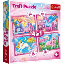 Trefl 4-in-1 Puzzle Set - Unicorns - 1 set