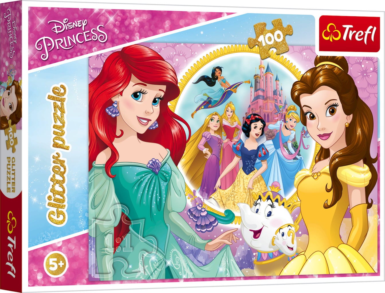 Glitter Pussel - Disney Ariel den lilla sjöjungfrun 100 bitar - 1 st.