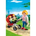 5573 - City Life - Mother with Twin Stroller - 1 item