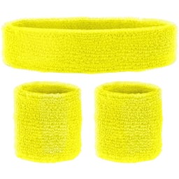 Widmann Sweatbands (Headband and 2 Wristbands) - Neon yellow