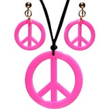 Widmann Neon Pink Hippie Set - Peace