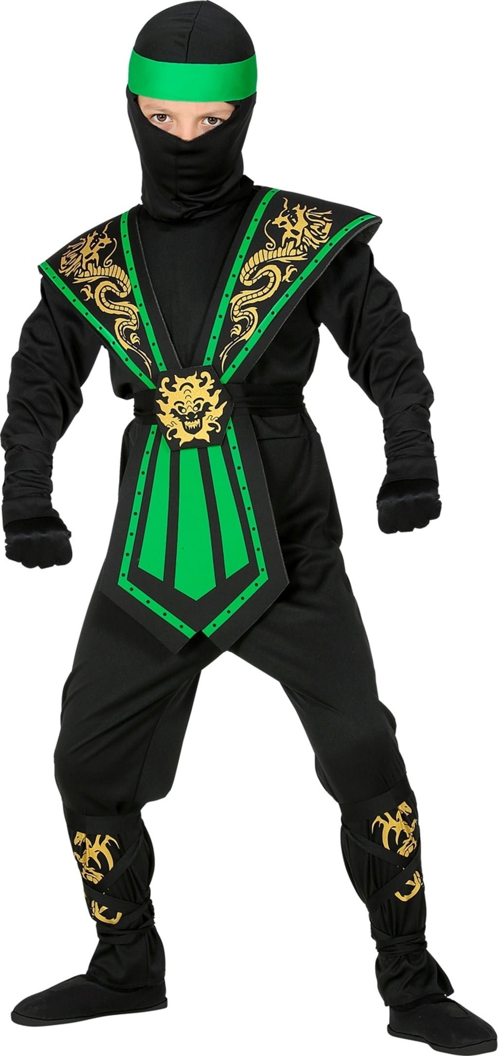 Widmann Costume da Kombat Ninja Verde - Bambino - 104 cm / 2-3 anni