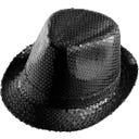 Widmann Pailletten Fedora für Erwachsene - Schwarz