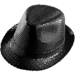 Widmann Sequin Fedora for Adults - Black