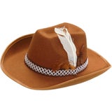 Cowboyhut mit Federn - Kindergröße, braun