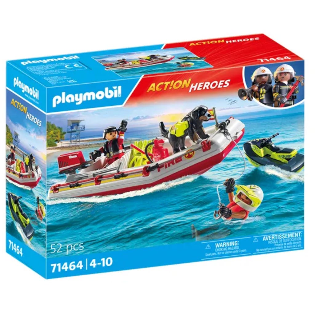PLAYMOBIL 71464 - ACTION HEROES Fireboat with Aqua Scooter - Playpolis