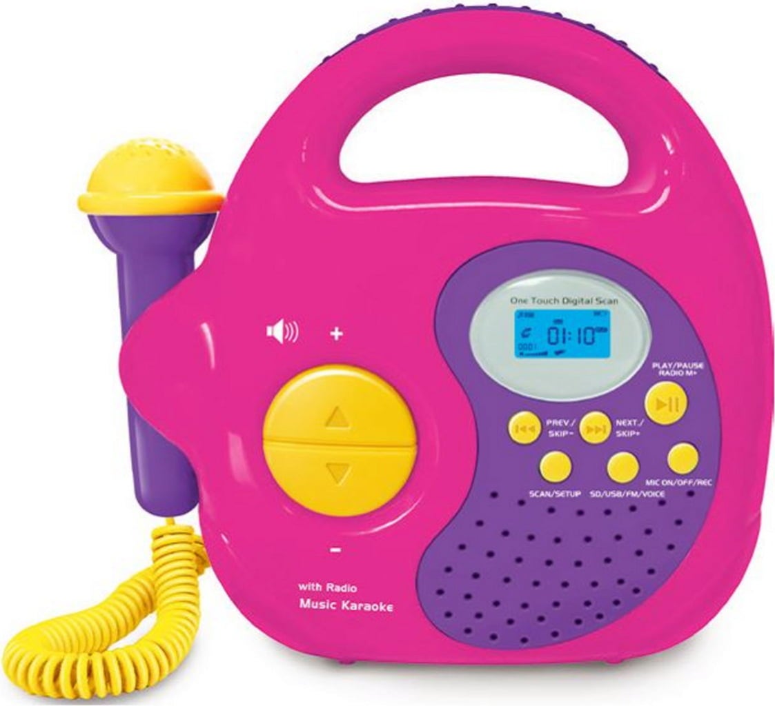 Lettore Musicale, Radio e Lettore MP3 con Microfono, Rosa