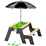 Aksent Sand, Water & Picnic Table (1 bench) + Umbrella & Garden Tools