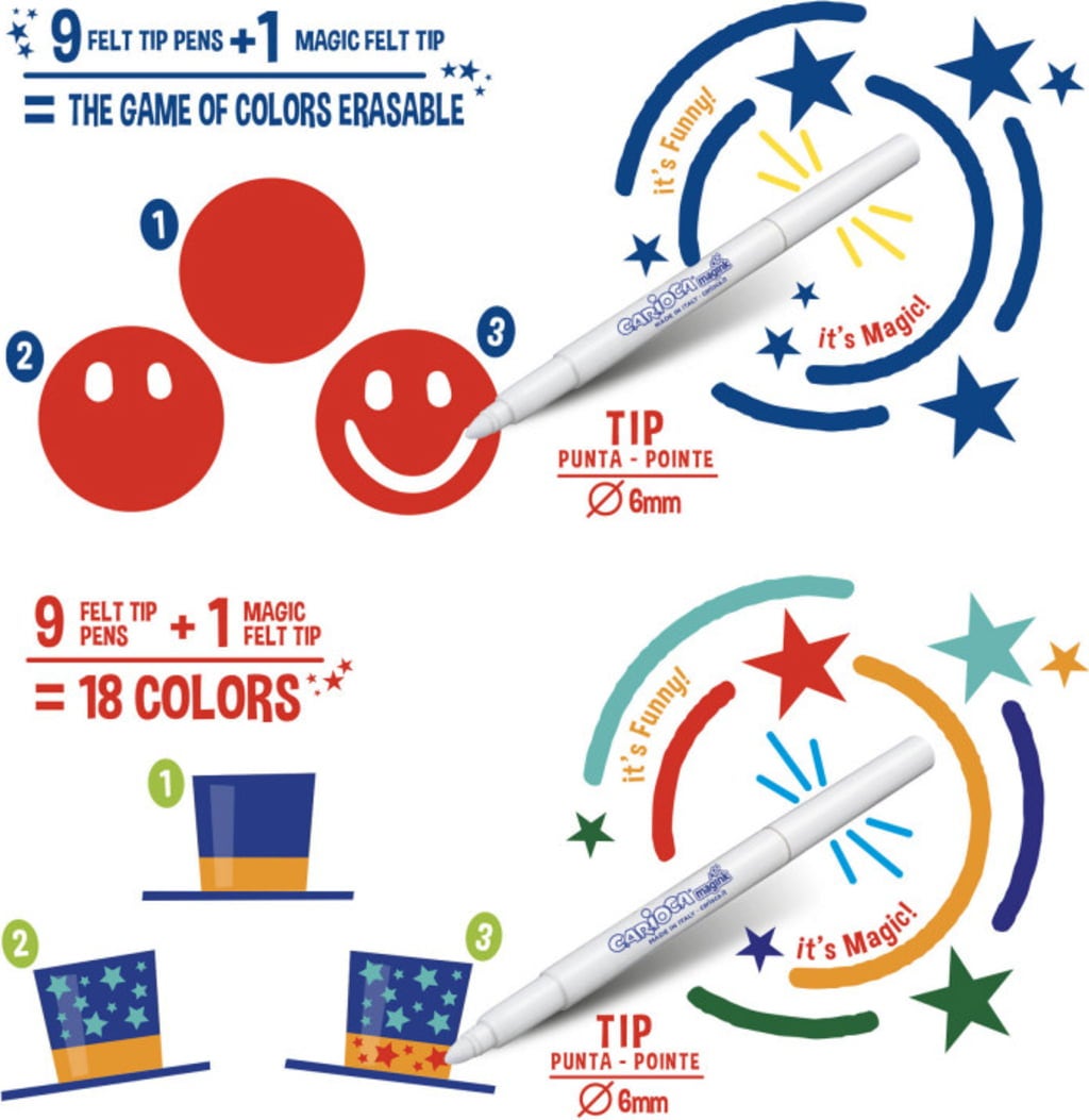 Carioca Magic Markers Felt Tip Pens - 20 Stk