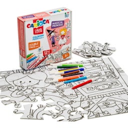 Coloring Puzzle Magical Princess + 12 Felt Tip Pens - 1 set