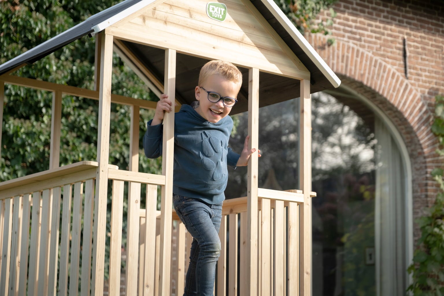Exit Toys Panorama 300 Holzspielhaus mit Rutsche - 1 Stk