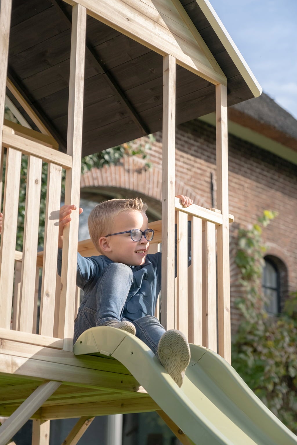Exit Toys Panorama 300 Holzspielhaus mit Rutsche - 1 Stk