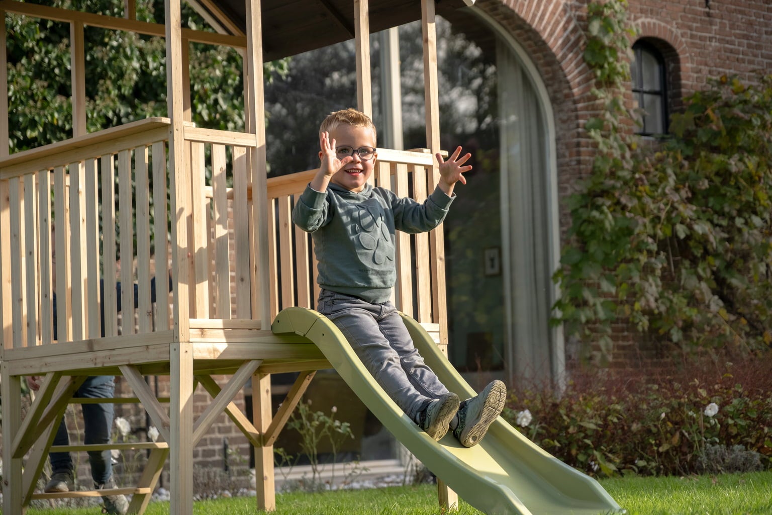 Exit Toys Panorama 300 Holzspielhaus mit Rutsche - 1 Stk