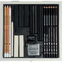 Cretacolor Black & White Box - 25-piece set wooden case 
