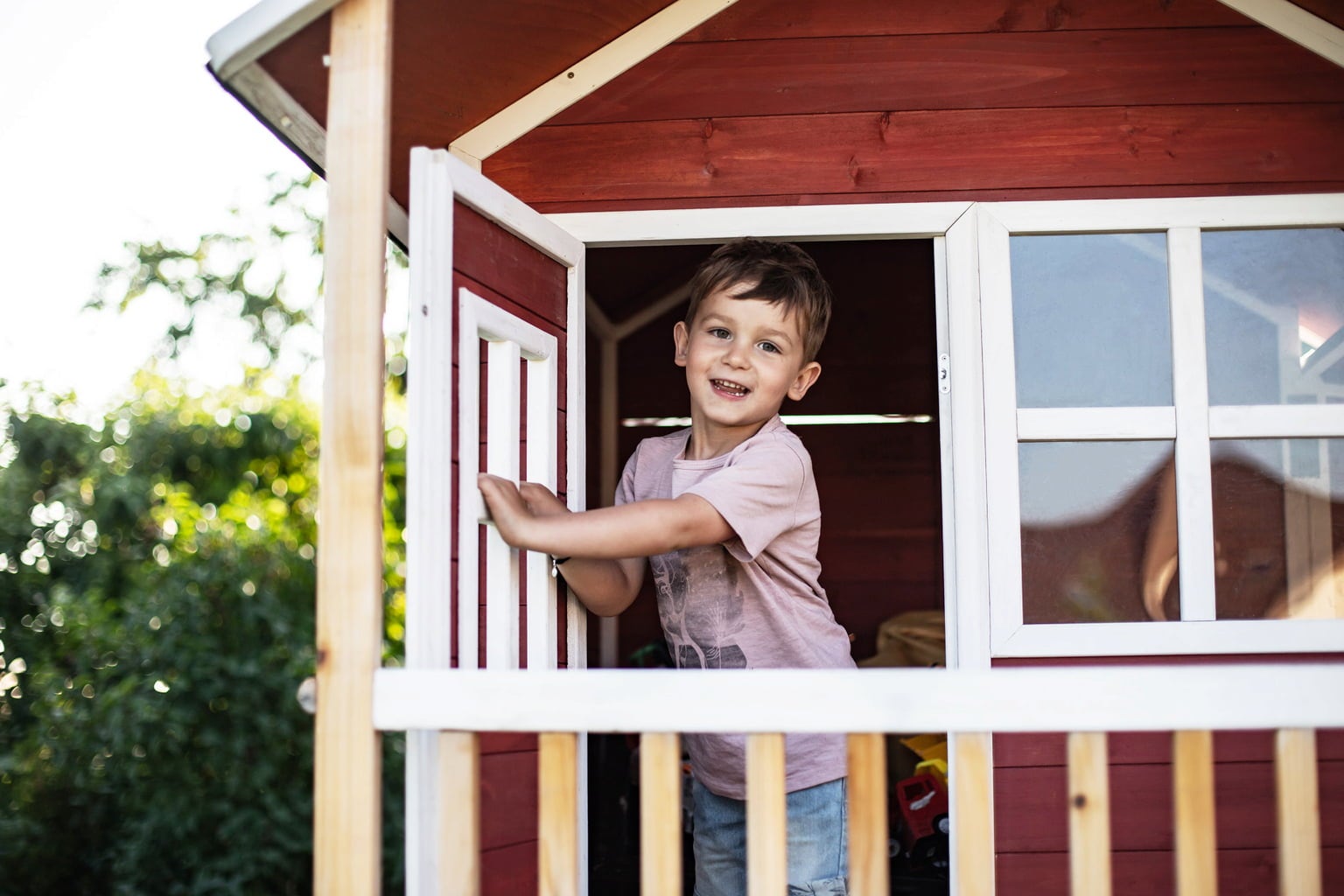 Exit Toys Loft 350 Holzspielhaus - rot
