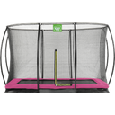 Silhouette Bodentrampolin 244x366cm mit Sicherheitsnetz - rosa