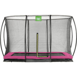 Silhouette Bodentrampolin 244x366cm mit Sicherheitsnetz - rosa