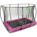 Silhouette Bodentrampolin 244x366cm mit Sicherheitsnetz - rosa