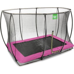 Silhouette Bodentrampolin 244x366cm mit Sicherheitsnetz - rosa