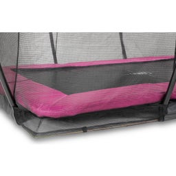 Silhouette Bodentrampolin 244x366cm mit Sicherheitsnetz - rosa