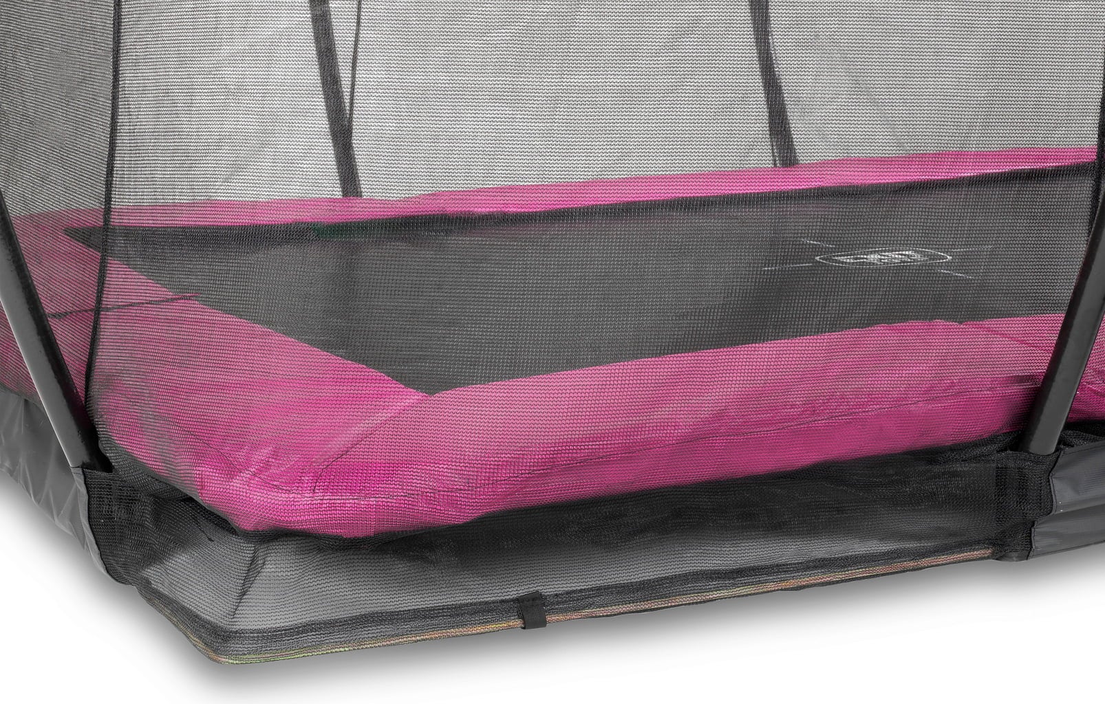 Silhouette Bodentrampolin 214x305cm mit Sicherheitsnetz - rosa