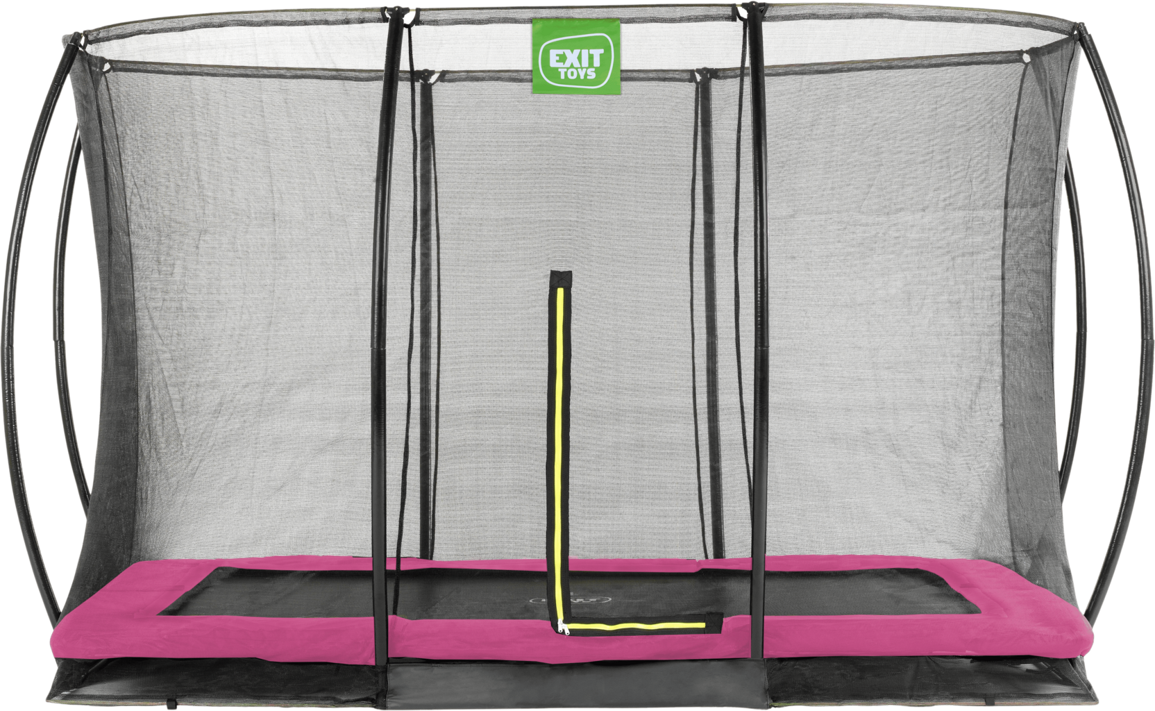 Silhouette Bodentrampolin 214x305cm mit Sicherheitsnetz - rosa