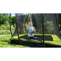 Silhouette Bodentrampolin 153x214cm mit Sicherheitsnetz - grün