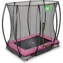 Silhouette Bodentrampolin 153x214cm mit Sicherheitsnetz - rosa