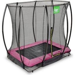 Silhouette Bodentrampolin 153x214cm mit Sicherheitsnetz - rosa