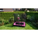 Silhouette Bodentrampolin 153x214cm mit Sicherheitsnetz - rosa