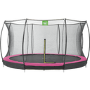 Silhouette Bodentrampolin ø427cm mit Sicherheitsnetz - rosa