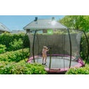 Silhouette Bodentrampolin ø427cm mit Sicherheitsnetz - rosa