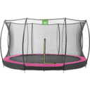 Silhouette Bodentrampolin ø366cm mit Sicherheitsnetz - rosa