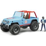 Bruder Jeep Cross Country Race Blu con Pilota