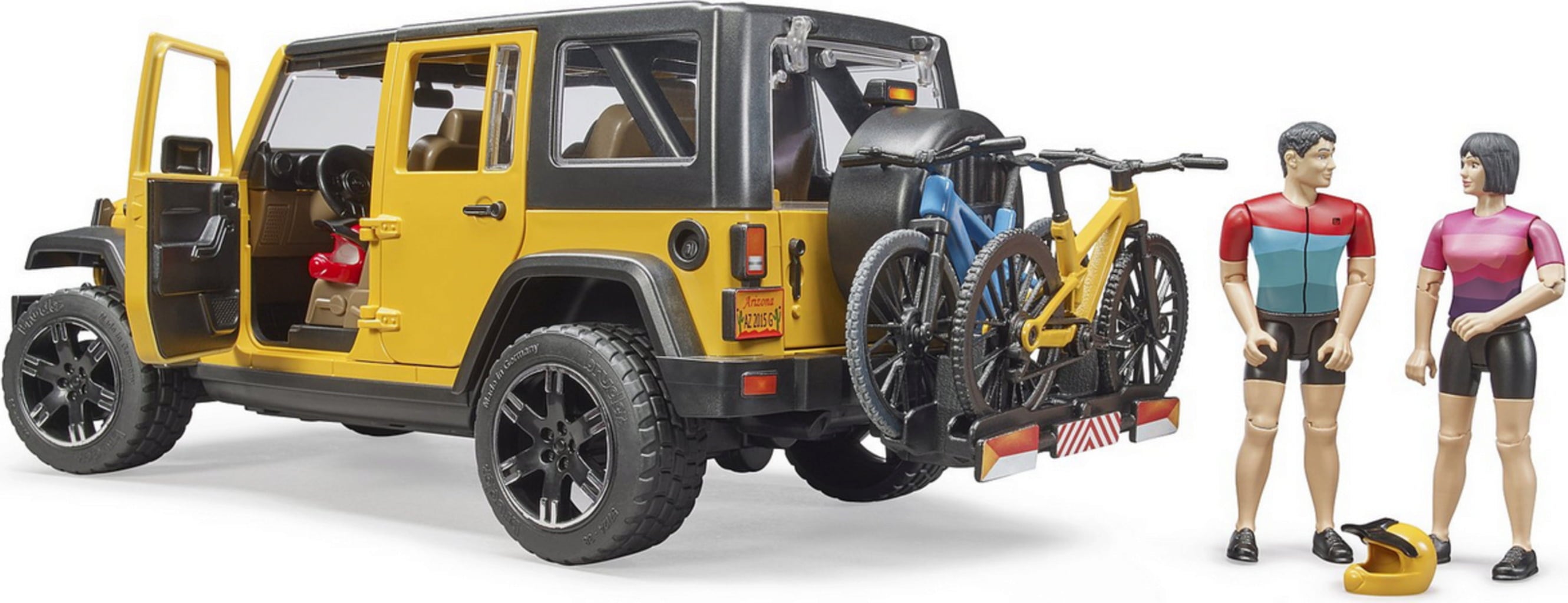 Jeep Wrangler Rubicon Unlimited mit Mountainbike und Radfahrer - 1 Stk