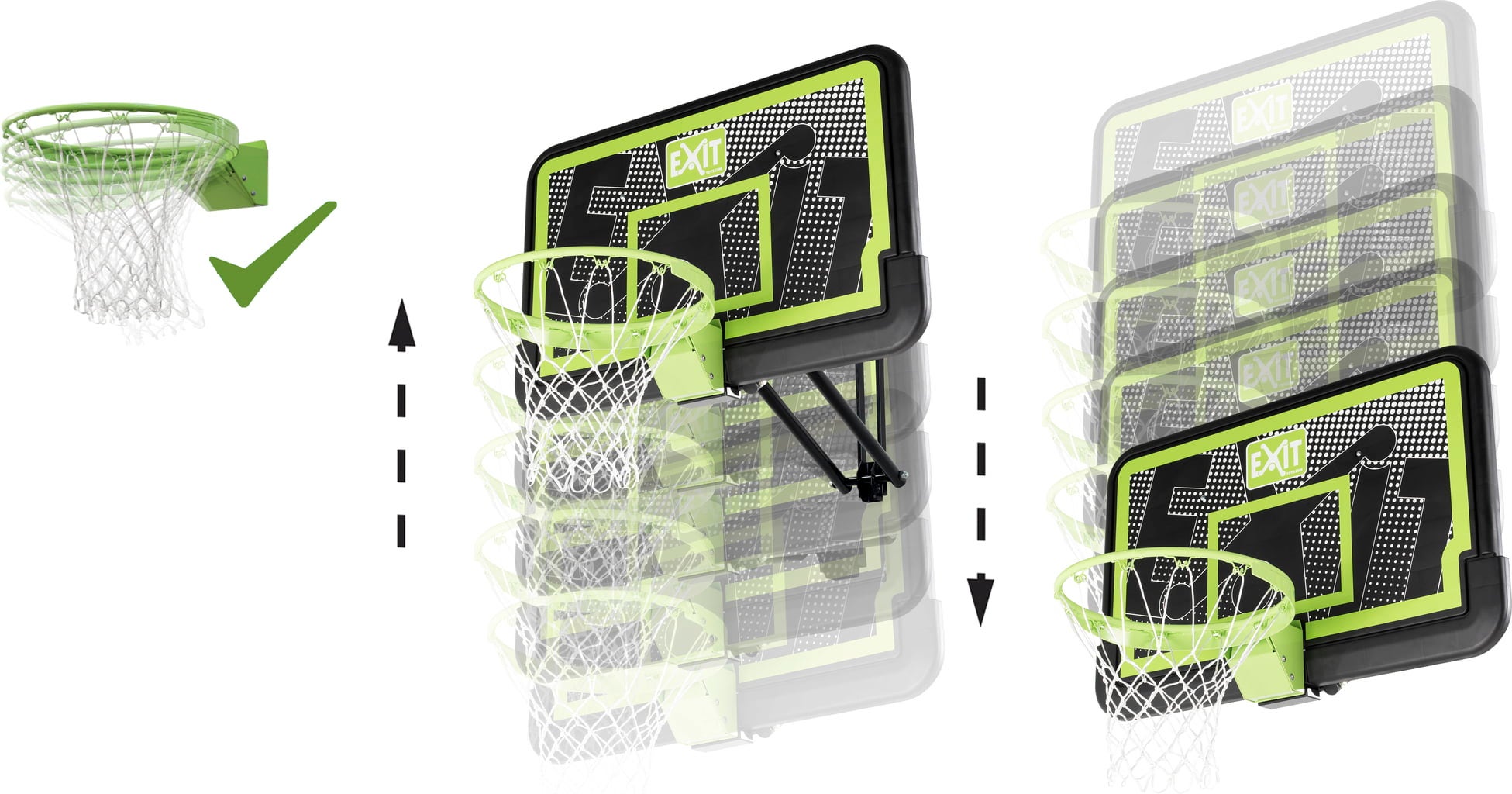 Galaxy Basketballkorb zur Wandmontage mit Dunkring - Black Edition