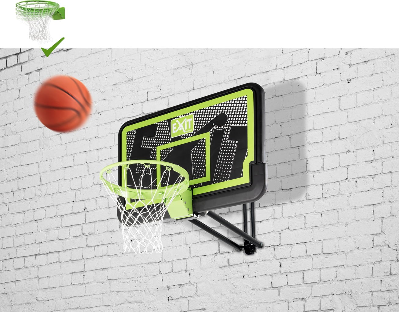 Galaxy Basketballkorb zur Wandmontage mit Dunkring - Black Edition