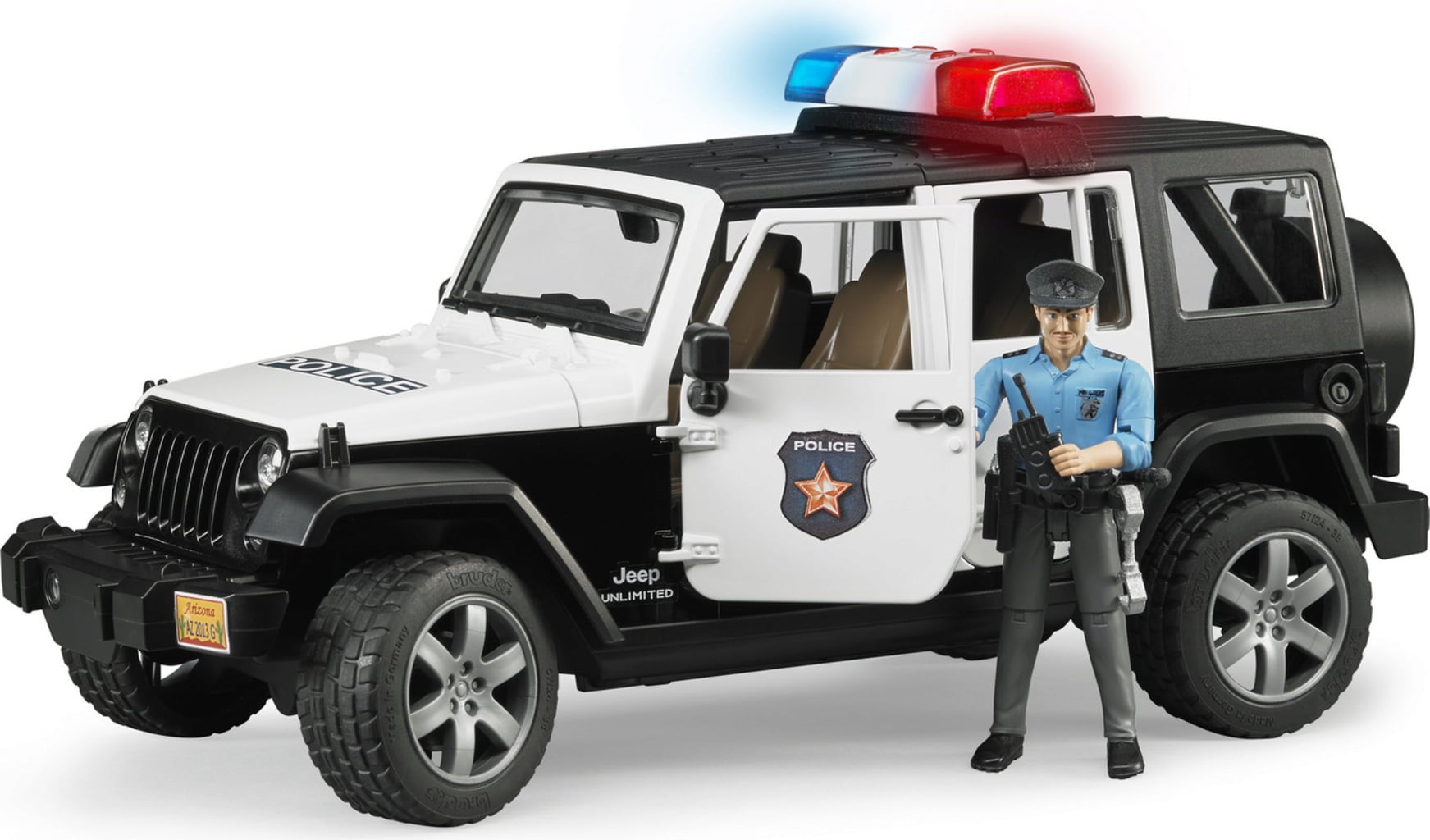 Jeep Wrangler Unlimited Rubicon Polizeifahrzeug mit Polizist