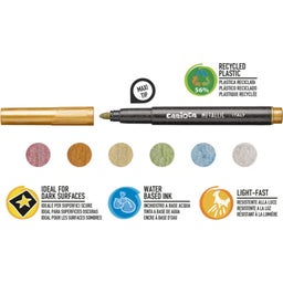 Carioca Metallic Maxi Felt Tip Pens