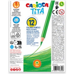 Carioca Tita Colored Pencil + Sharpener - 12 Stk