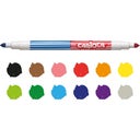 Carioca BiColor Double Felt Tip Pens - 6 pz.