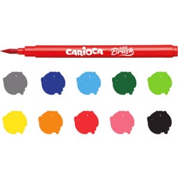 Carioca Super Brush Felt Tip Pens - 10 items