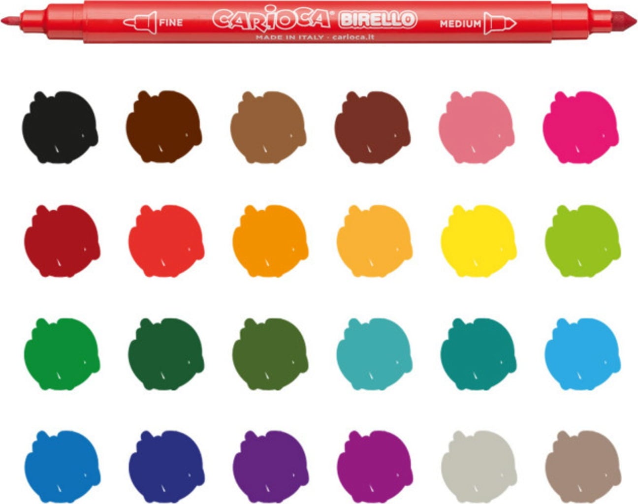 Carioca Birello Double Felt Tip Pens - 30 st.