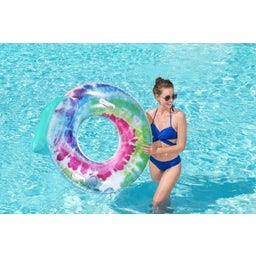 Schwimmring Tie Dye mit Kopfstütze 118 x 117 cm - 1 Stk