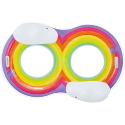 Rainbow Dreams 2-Person Swim Ring with Headrest 186 x 116 cm - 1 item