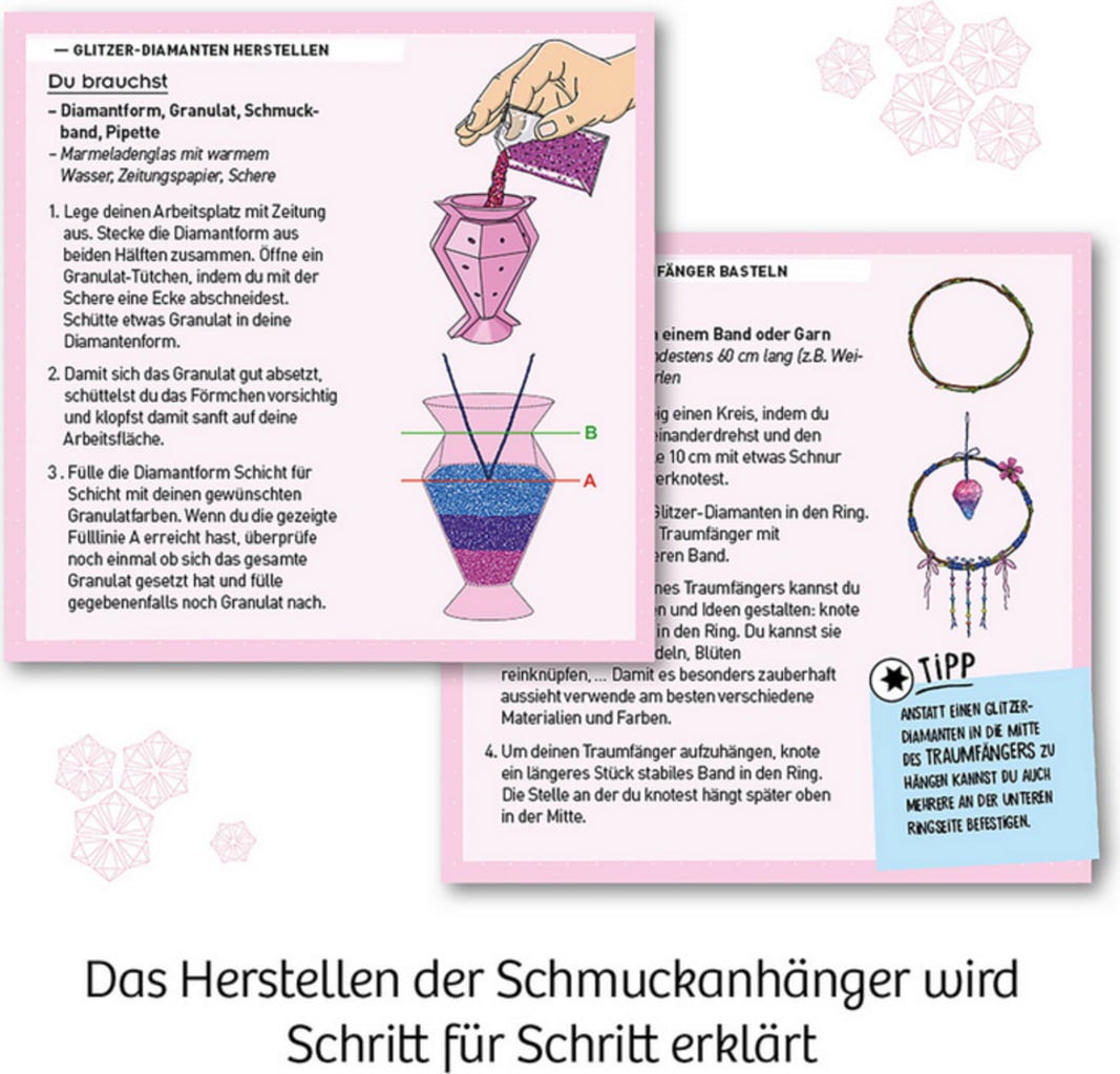 Glitzer-Diamanten - Gestalte deine eigenen Schmuck-Anhänger - 1 Stk