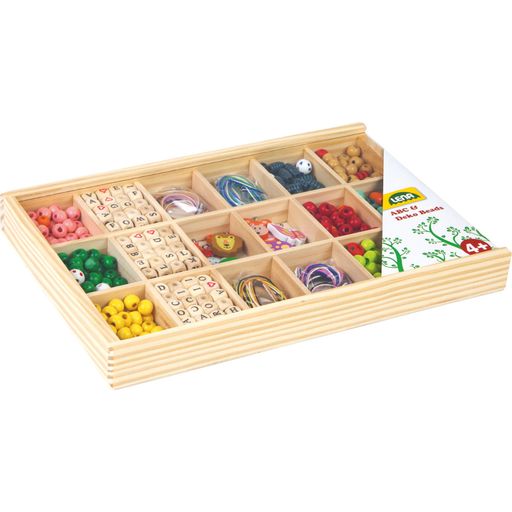 LENA Wooden Beads & Wooden Case, Large - 1 item