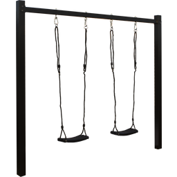 Plus A/S Steel Swing Frame, Black With Swings - Black seats